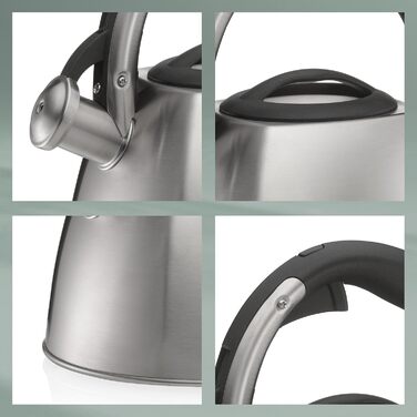 Ке́тель Kela VITUS з індукційним дном, 2.4л, нержавіюча сталь, для всіх плит, з безпечним відкриванням кришки, чайник (сріблястий матовий)