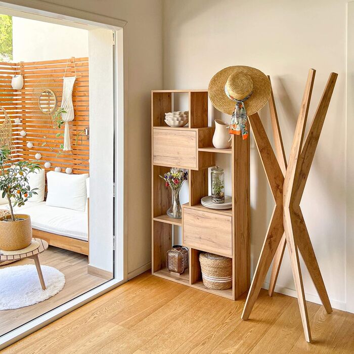 Emma, Coat Rack, Rustic Oak, Made In Italy