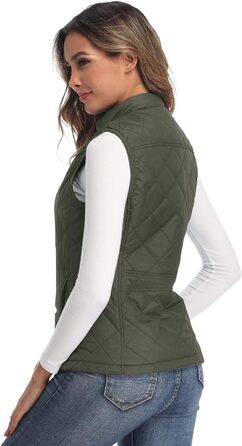 Жіноча легка куртка Longking з блискавкою, без рукавів, топ, кофта, для активного відпочинку (L, хакі)