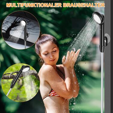 Портативна кемпінгова душова кабіна Forever Speed з акумулятором та шлангом 2м. Підходить для відпочинку на природі, миття авто, пляжу та подорожей.