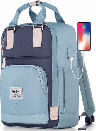 Жіночий рюкзак YAMTION для підлітка, 15.6 дюймів, з відділенням для ноутбука та USB-портом, для школи, університету, подорожей, роботи, офісу, бежевий