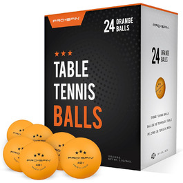PRO SPIN Table Tennis Balls - 3 Star 40+ | High-Quality ABS Training Balls | Durable for Indoor/Outdoor Play, Competition & Tournaments (24 Pack)