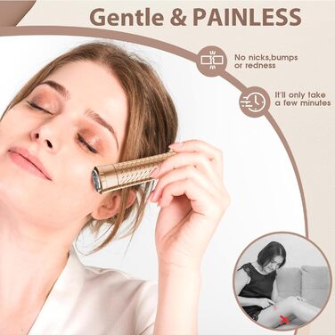 Електричний пристрій для видалення волосся для жінок, бездротовий епілятор, безболісний депілятор для губ, рук, обличчя, пушок (блакитний)