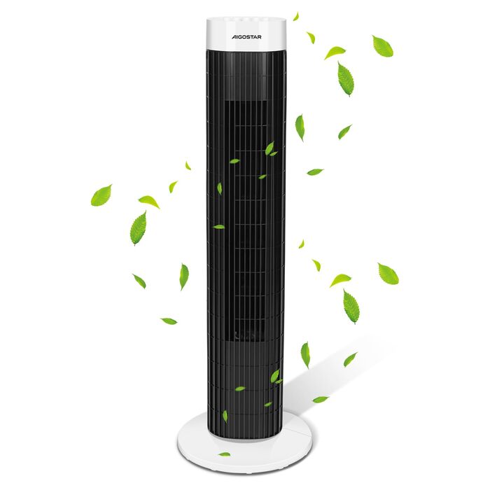 Вентилятор вежний Aigostar Leise Turmventilator 76 см з осциляцією та таймером - 3 швидкості, 45 Вт