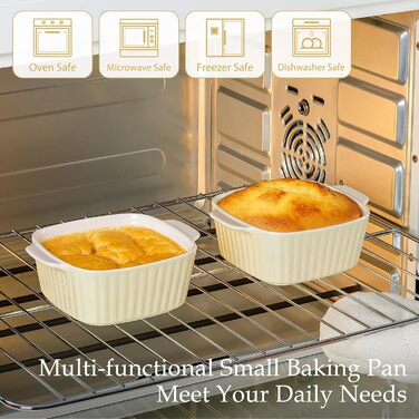 Набір форм для запікання NUTRIUPS 400мл, 4 шт., кераміка, жовтий (14.5 x 11.5 x 5.5 см)