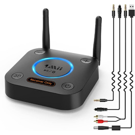 1Mii Bluetooth 5.1 Аудіо Адаптер з Низькою Затримкою aptX, 3D Surround, Підтримка RCA/3.5mm/Coaxial для Підсилювачів та Колонок