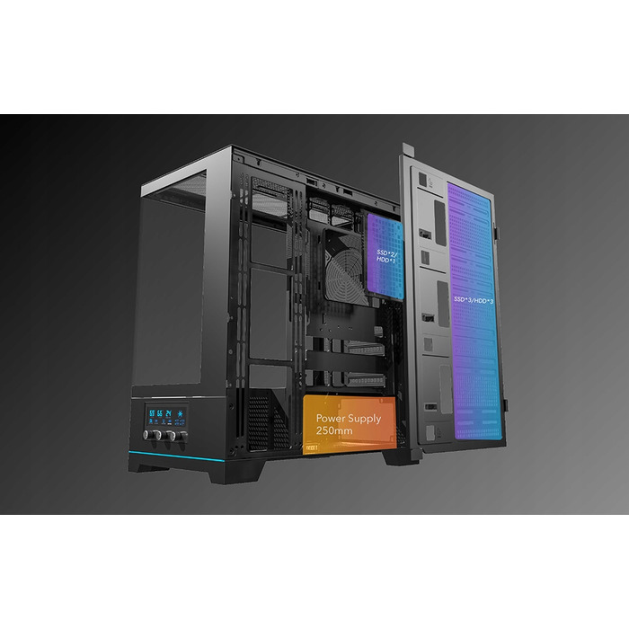 Корпус для ПК DarkFlash DY451 ATX Midi Tower Gaming, загартоване скло, чорний