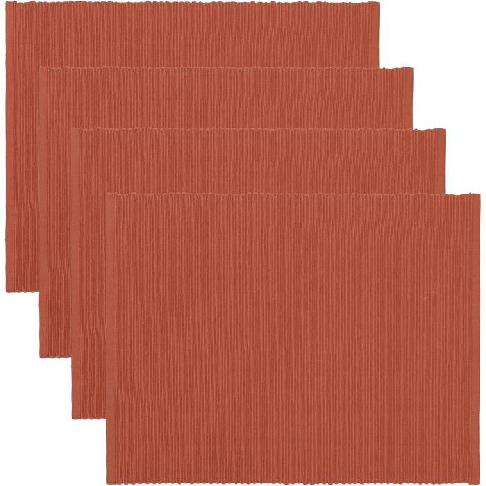 Комплект із 4 столових серветок LINUM Uni 35x46 см, 100% рифлена бавовна, миючі, іржаво-оранжеві