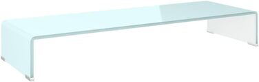 Підставка для телевізора та монітора зі скла vidaXL, біла, 90x30x13 см