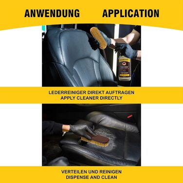 Macari Leather Care 500ml Balsam + 500ml Cleaner + 2 Sponges + Leather Brush Premium Leather Cleaner Set Beeswax for Leather Couch, Car, Furniture, Jacket, Clothing, Sofa, Handbag, Shoes, Saddle Leather Fat (500ml Leather Cleaner)