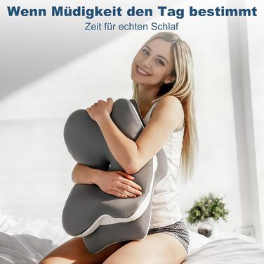 Подушка для шиї та голови з 3D-підтримкою шиї, CertiPUR-US та OEKO-TEX сертифікацією, для тих, хто спить на боці, спині та животі. Дихаюча, знімний та пральний чохол.