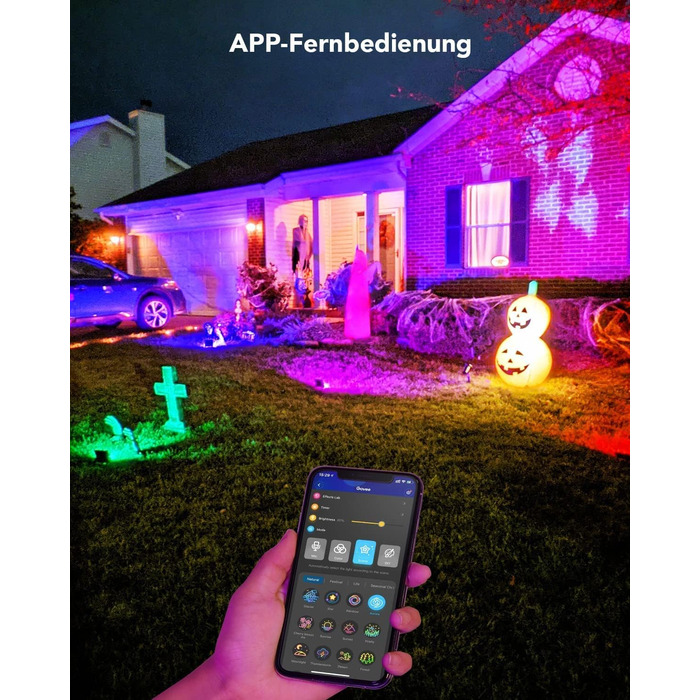 Govee Smart LED Flood Light, RGBICWW WiFi Outdoor Flood Light Works with Alexa, 2700-6500K, Dimmable LED Light with Color Changing, IP66 Waterproof, 4-Pack Outdoor Christmas Decoration