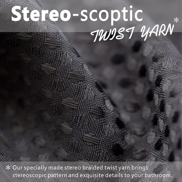 Штора для душу Grauer Waffelmuster, 183x183 см, сіра - водовідштовхувальна, міцна, з поліестеру