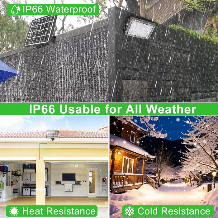 CLY Solar Spotlight Outdoor with Remote Control 30W 2600LM Solar Spotlight 2700K 4000K 6000K 2 Brightness Solar Lamps for Outdoor 2 Dynamic Modes Timing Function 5000mAh Solar Outdoor Light IP66 Waterproof