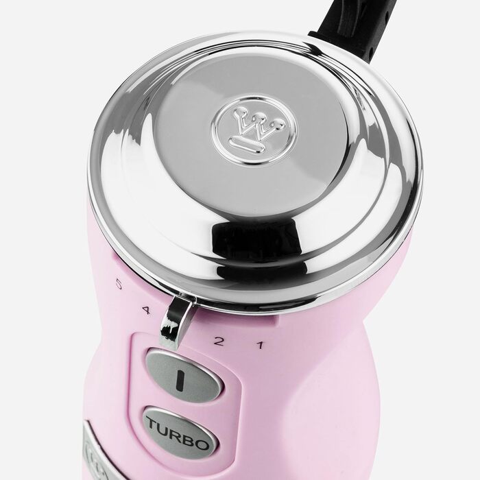 Блендер Westinghouse Retro Stabmixer: 600 Вт, рожевий, 4 швидкості, турбо, сталеві леза, ергономічна ручка