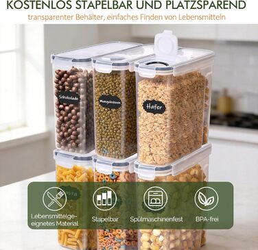 Герметичні контейнери GREELUE для зберігання продуктів 4л (6 шт) - BPA-free, набір для кухні