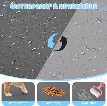 Водонепроникний захисний чохол на диван для собак HezzLuv, ковдра для тварин, захист матрацу, меблів, миючий, двосторонній, стійкий до подряпин, для цуценят, середніх та великих собак та котів, сірий, 157x127 см