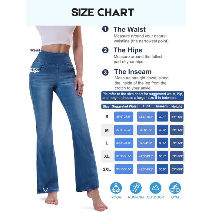 Джинси жіночі Chase Hot Bootcut, висока талія, еластичні jeggings, 4 кишені, середній блакитний, розмір XL, внутрішній шов 31