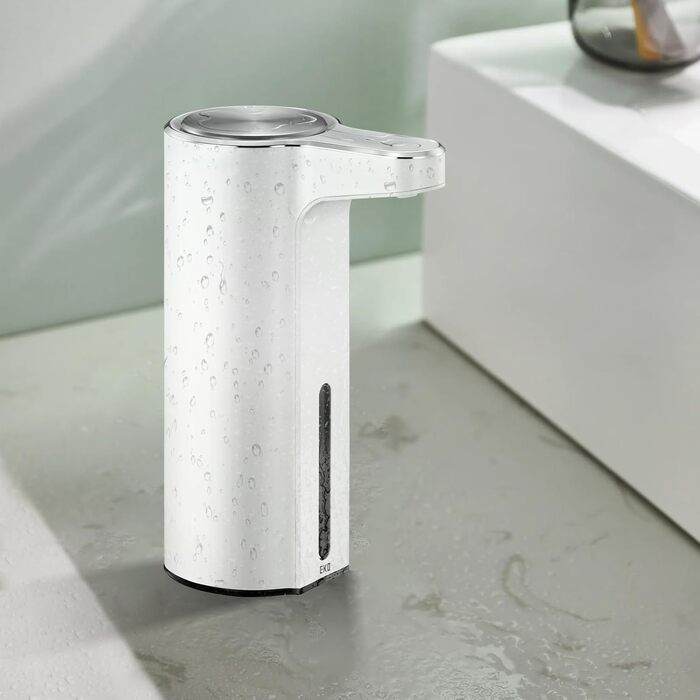 Automatic Soap Dispenser with Window, Dish Soap Dispenser with Infrared Sensor, 250ml, USB Rechargeable, Waterproof, Adjustable Dosage, Drip-Free, for Kitchen & Bath – Matte Black