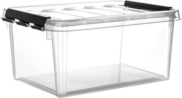 10x Storage Box Stackable Box Smart Store Classic 15 Transparent with Lid & Click Closure