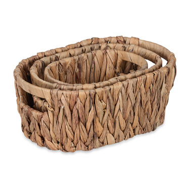 Relaxdays Oval Storage Baskets, 3-Piece Set