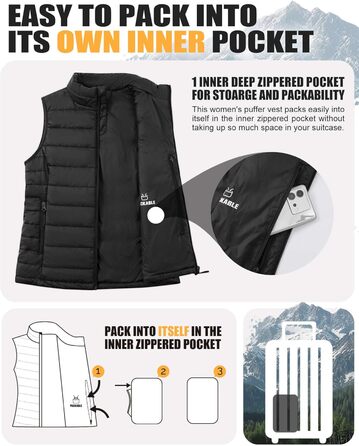 Жіноча степна жилетка Outdoor Ventures: тепла, легка, для туризму та велоспорту, з капюшоном, чорна, XL