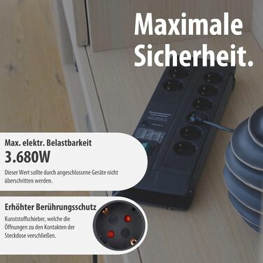 Мережевий фільтр Brennenstuhl Premium-Line на 8 розеток з захистом від перенапруги