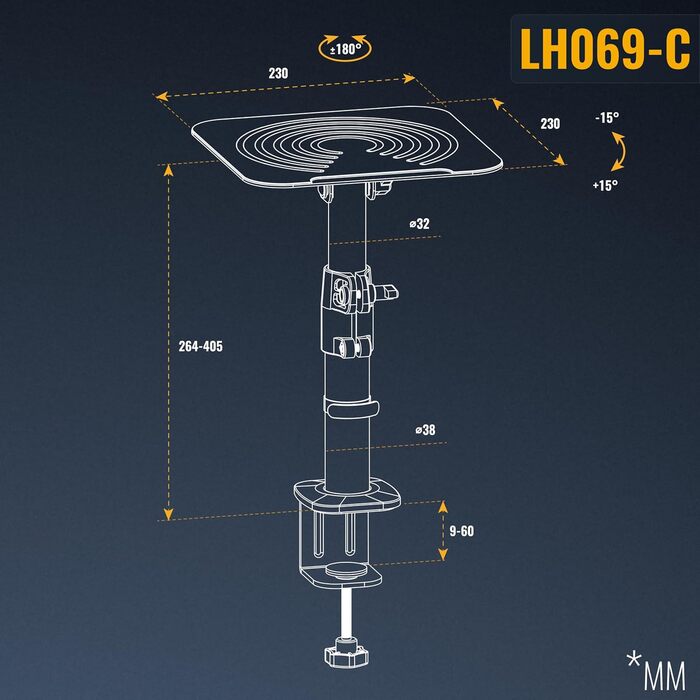 Підставка для колонок RICOO на стіл: 2 шт., регульована висота, універсальна, для ПК, ТВ, студії, LH069-T