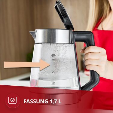 Електричний чайник MPM MCZ-120 1.5L з подвійними стінками, регулюванням температури 40–100°C, нержавіюча сталь, 2200W, тихий, швидкий, сенсорні кнопки, легкий та елегантний, білий (прозорий)