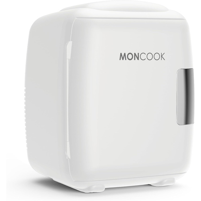 Mini-холодильник MONCOOK для спальні - компактний, портативний, тихий, з функцією охолодження та підігріву, білий (9L)