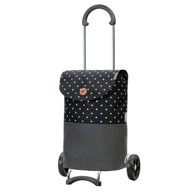 Сумка-візок для покупок ANDERSEN Scala Shopper Duko, 36 л, водовідштовхуюча, складана, з безшумними колесами (Чорна)