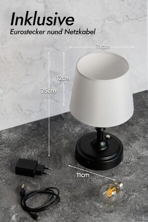 Бездротова лампа настільна акумуляторна 4000mAh, тепле світло 2700K, торшери з сенсорним керуванням, адаптер/кабель для зарядки, для спальні, подарунок (золотиста)