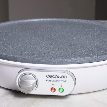 Млинниця Cecotec Crepe Fun CrepeStone Twin 1200 Вт, антипригарна поверхня з екологічного каменю, реверсивна плита для приготування млинців або 4 панкейків, 1000 Вт, Rockstone