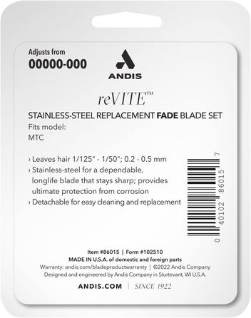 Машинка для стрижки волосся Andis MTC з регульованим ножем, сіра, літієва батарея