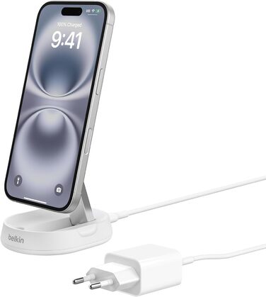 Белкін BoostCharge Pro: Бездротова зарядка 15W з адаптером MagSafe та блоком живлення 20W (Qi2)
