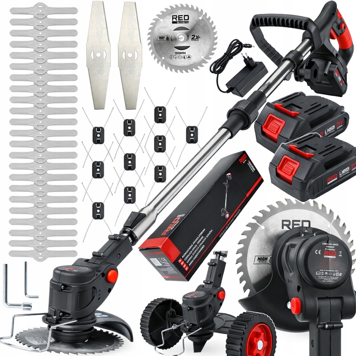 Акумуляторний тример для стрижки живоплоту Red Technic 1000 Вт, 15 см, з регулюванням довжини