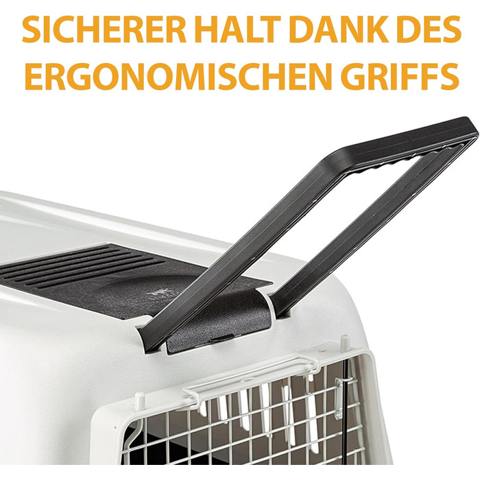 Переноска для собак Ferplast ATLAS 50, сіра, середніх порід, 55,5 x 81 x 59,5 см