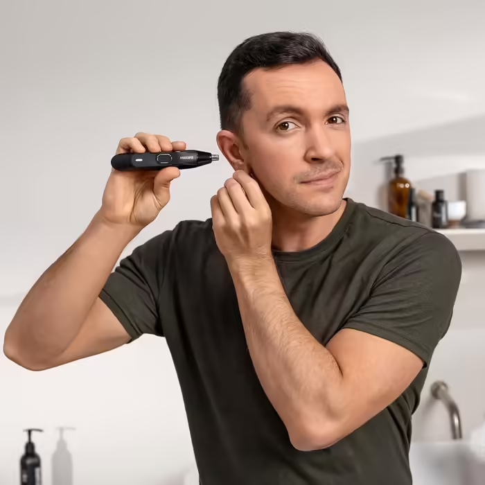 MANSCAPED® Weed Whacker® 2.0 Electric Ear and Nose Hair Trimmer – Performance: 7000 RPM, Battery: 45 min. runtime, Wet/Dry Use, Easy Cleaning, Upgraded Stainless Steel Replacement Blades