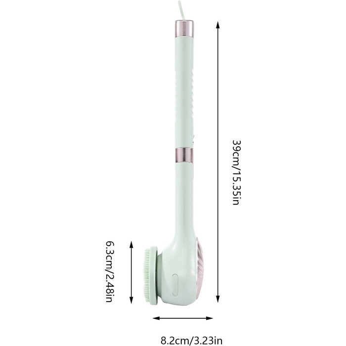 Електрична дюшева щітка для спини Eincremehilfe 6 в 1 з USB-зарядкою та 6 насадками для глибокого очищення та пілінгу