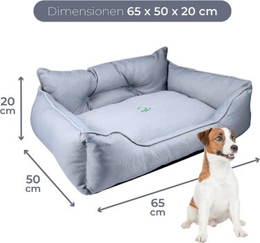 UNITED COLORS OF BENETTON. Pets - Dog Bed, Ergonomic Bed, for Medium-Sized Dogs, Made of Polyester, Machine Washable, Grey, Size M, 65x50x20 cm