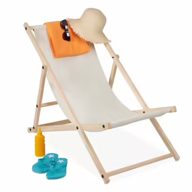 Relaxdays Folding Wooden Lounge Chair