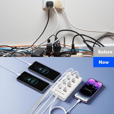 USB-зарядний пристрій 20 портів, портативна станція швидкої зарядки для iPhone, iPad, Samsung, Google, Xiaomi, Huawei та інших пристроїв