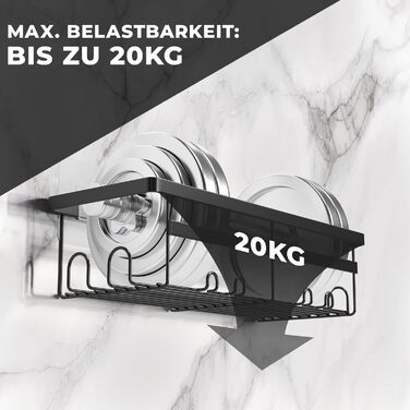 Настінна поличка для душу без свердління - тримач для шампуню та аксесуарів | Нержавіюча сталь | Набір з 3 поличок | Чорний колір