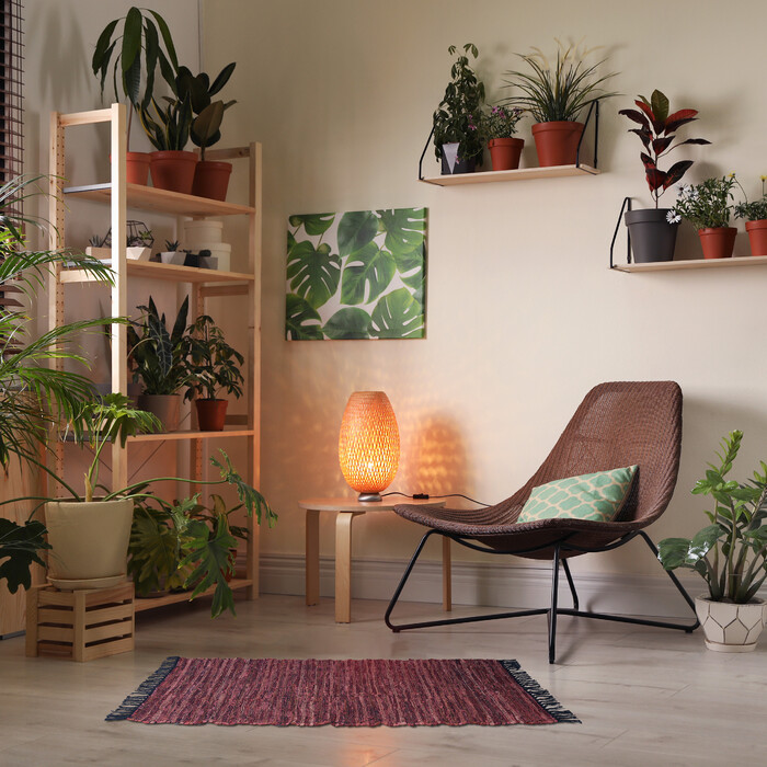 Relaxdays Leather & Cotton Patchwork Rug