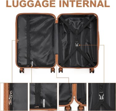 Чемодан British Traveller для ручної поклажі, середній, 64 x 43 x 26.5 см, з TSA-замком, ABS+PC, 24'+28' (білий)