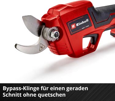 Акумуляторний сучкоріз Einhell GE-LS 18 Li-Solo Power X-Change, 18 В, до 28 мм, байпас-лезо, без акумулятора та зарядного, м'яка ручка, безпечний вимикач