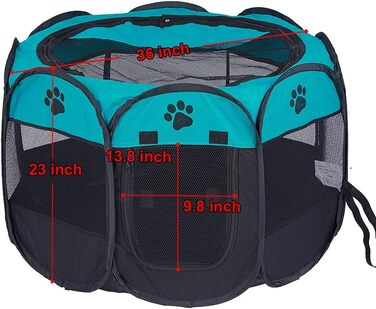 Клітка-манеж для собак та котів XianghuangTechnology, м'яка тканина, портативна, складана, діаметр 78,9 см x висота 58,9 см, блакитна
