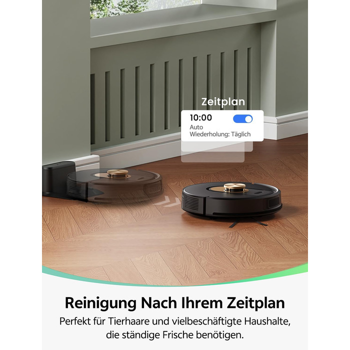 Робот-пилосос Vexilar W9 з функцією миття підлоги, LiDAR-навігація, 5000Pa, 5 карт, 15 зон заборони, керування через додаток, для твердих підлог та килимів, видалення шерсті тварин