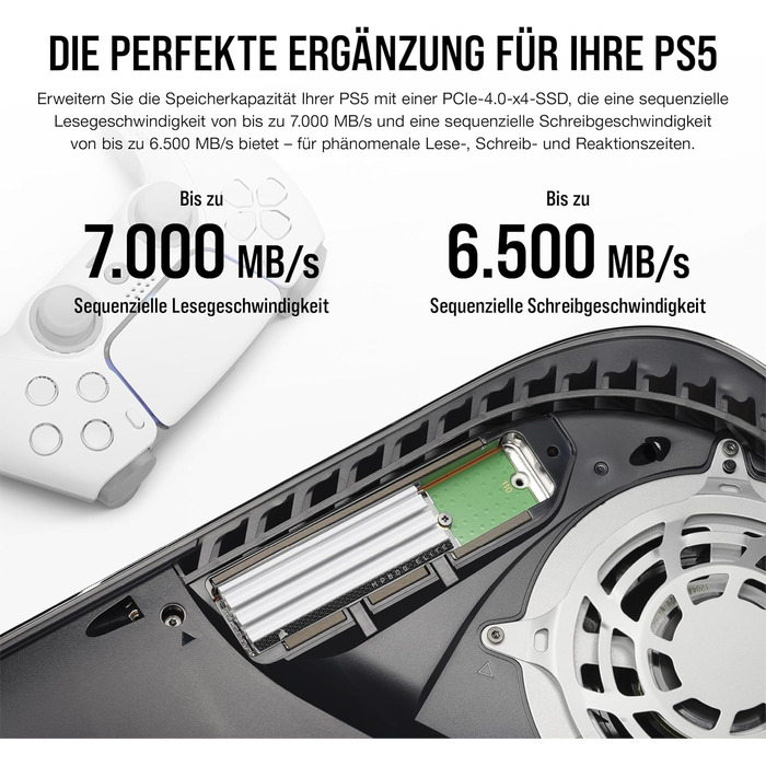 SSD Corsair MP600 Elite 4TB M.2 PCIe Gen4 x4 NVMe з кулером - для PS5 - до 7000 МБ/с