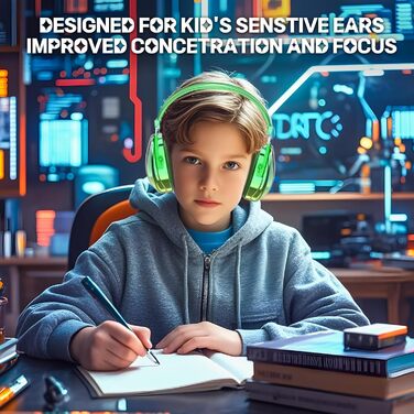 Навушники шумозаглушувачі для дітей та дорослих JYPS, SNR 25dB, для школи, концерту, будівництва (зелені)